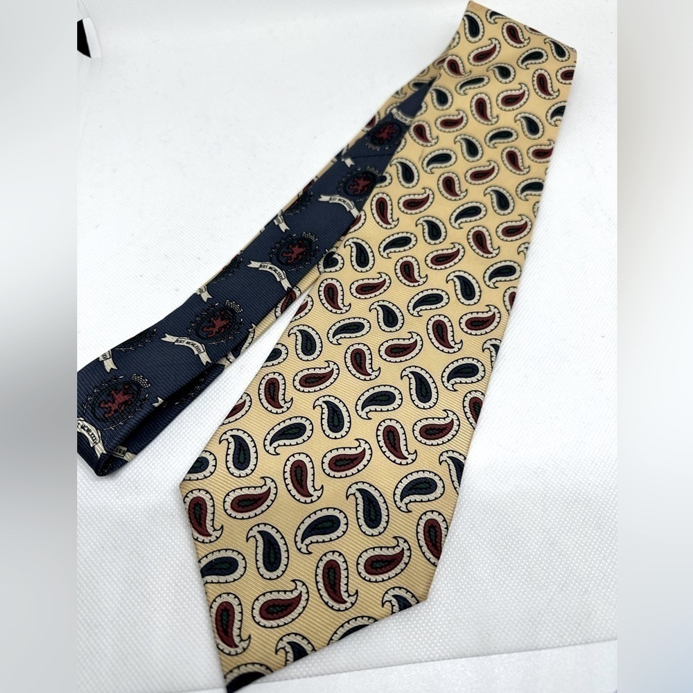 Tommy Hilfiger RARE Double Pattern Silk Tie - Paisley